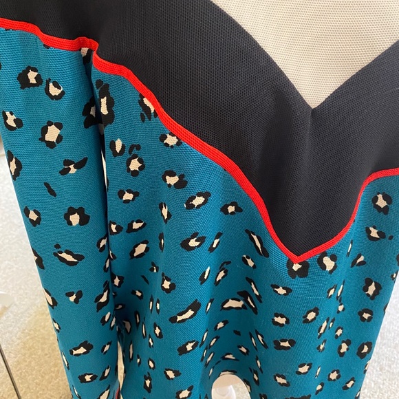 Zara Animal Print color block top Sz medium - Picture 4 of 8